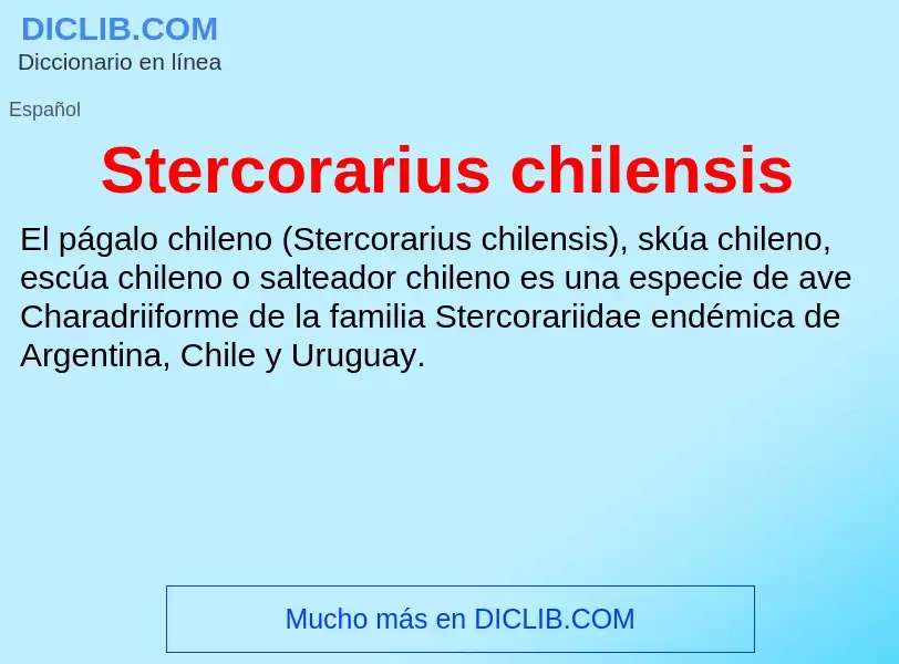 O que é Stercorarius chilensis - definição, significado, conceito