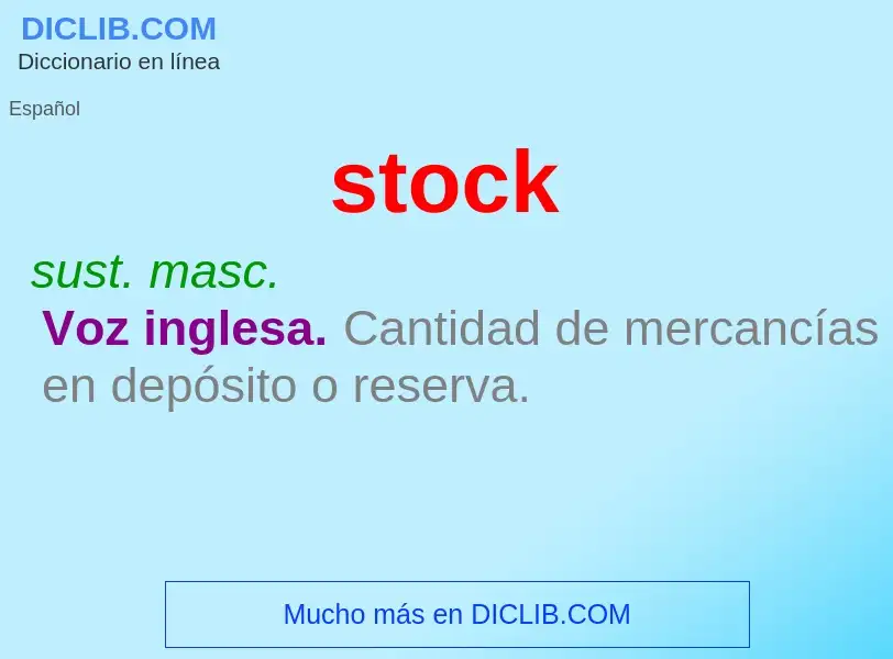 What is stock - meaning and definition