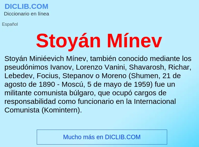 Qu'est-ce que Stoyán Mínev - définition