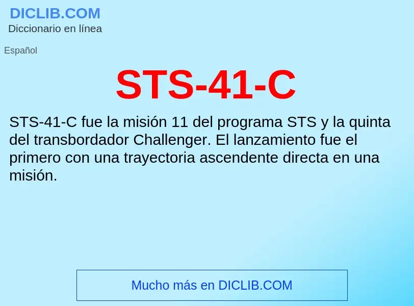 O que é STS-41-C - definição, significado, conceito