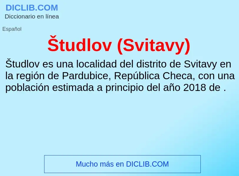 O que é Študlov (Svitavy) - definição, significado, conceito