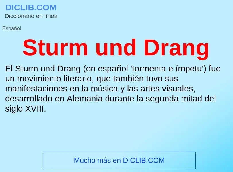 Τι είναι Sturm und Drang - ορισμός