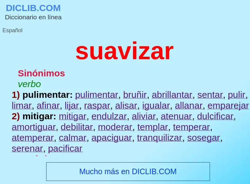 What is suavizar - meaning and definition