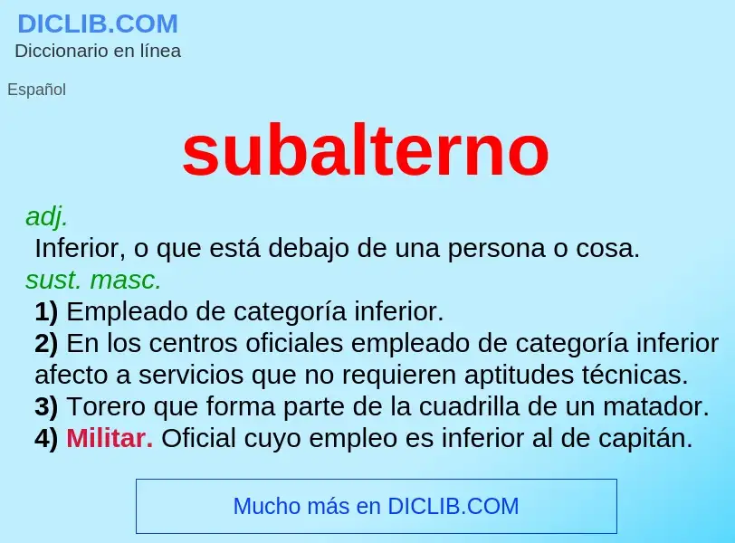 Was ist subalterno - Definition