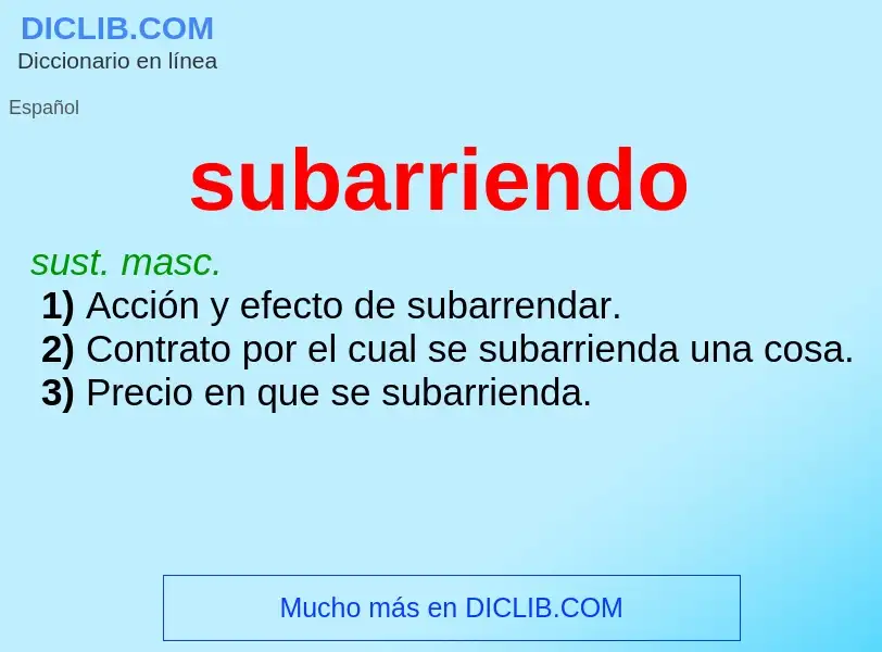 What is subarriendo - definition