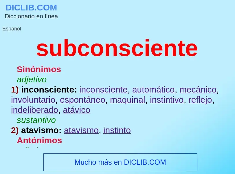 What is subconsciente - definition