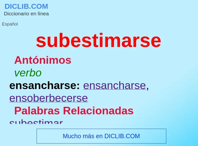 What is subestimarse - definition