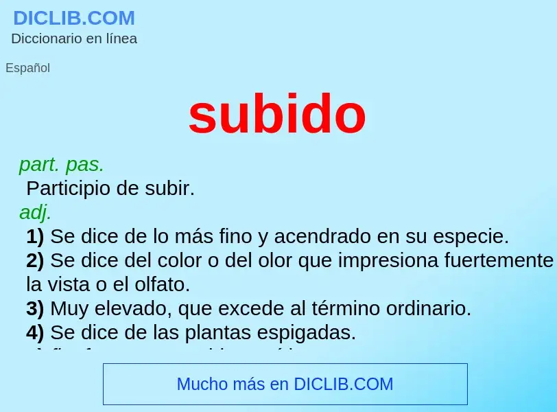 Wat is subido - definition