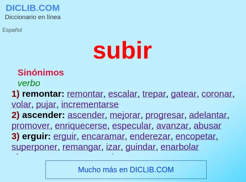 What is subir - definition