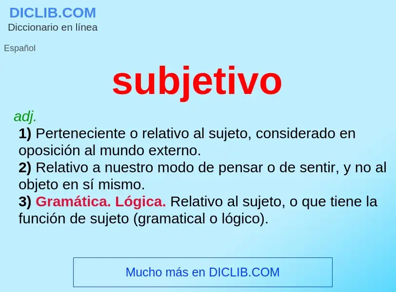 Wat is subjetivo - definition