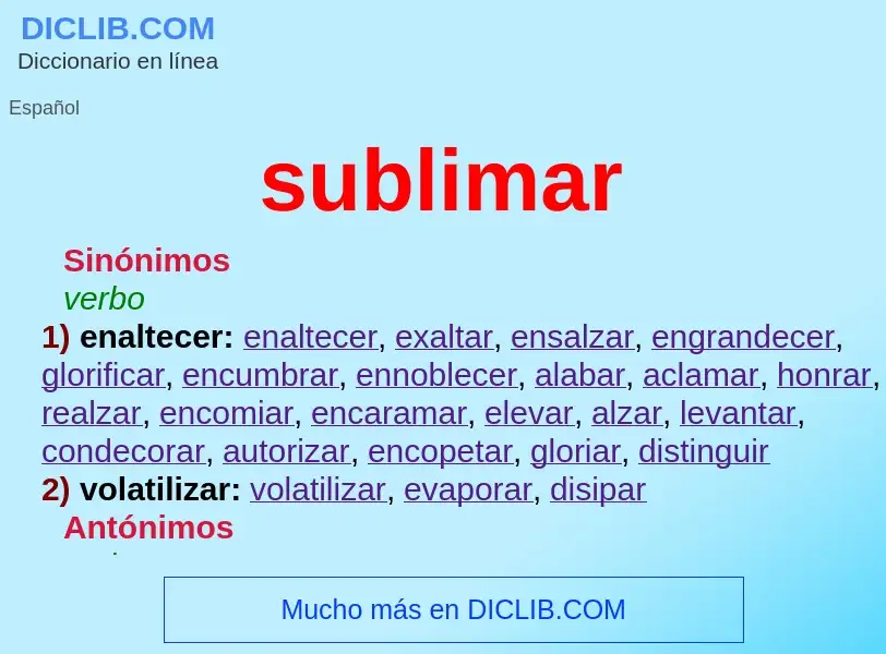 What is sublimar - meaning and definition