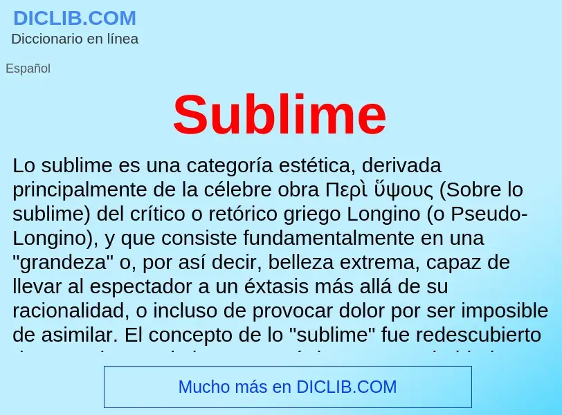 Wat is Sublime - definition