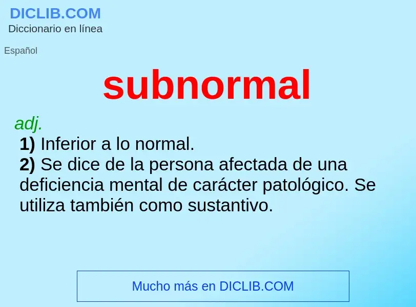 Что такое subnormal - определение