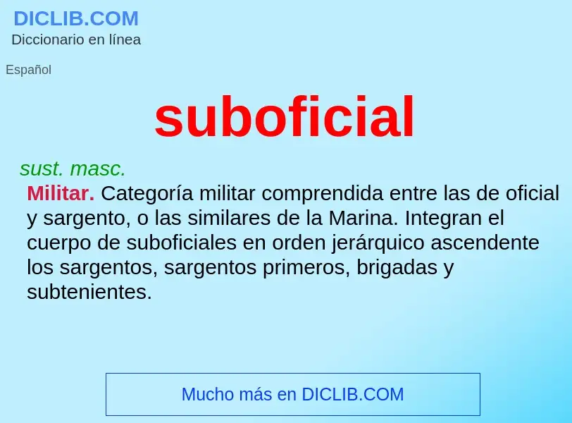 ¿Qué es suboficial? - significado y definición