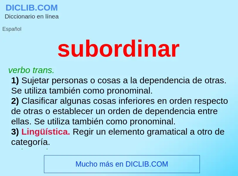 What is subordinar - definition