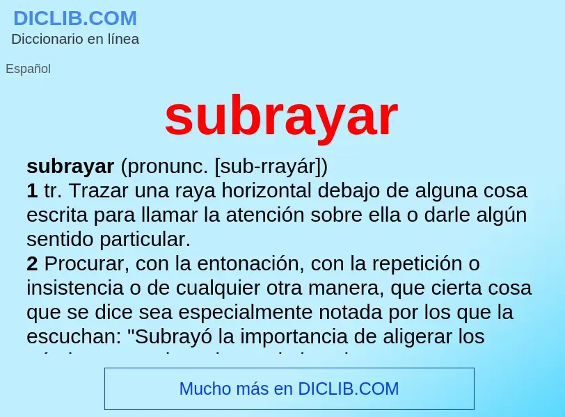 What is subrayar - definition