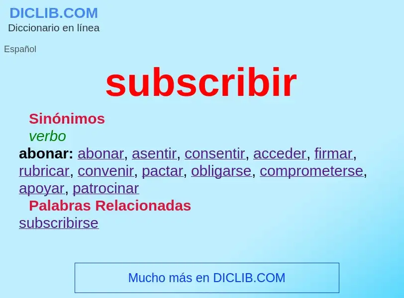 What is subscribir - meaning and definition