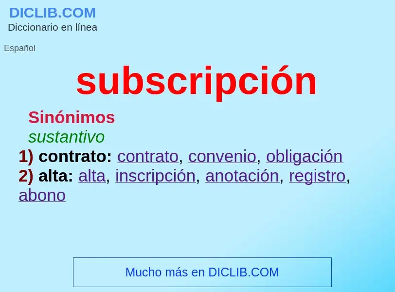 What is subscripción - meaning and definition