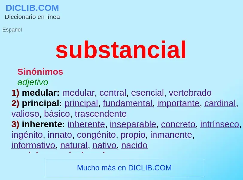 What is substancial - definition