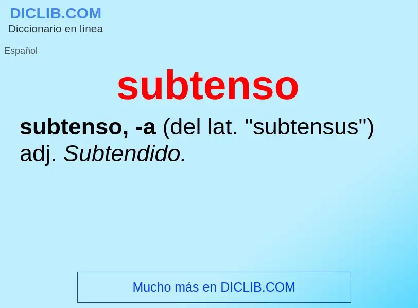 Что такое subtenso - определение