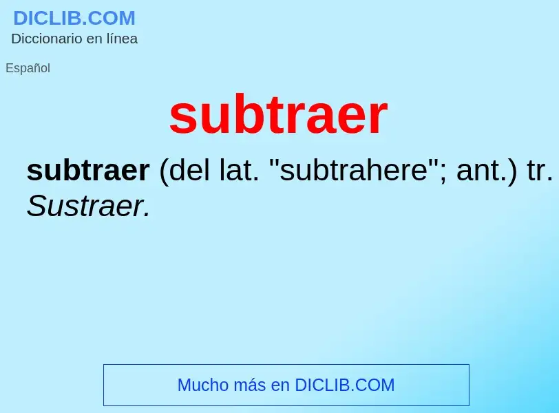 Что такое subtraer - определение