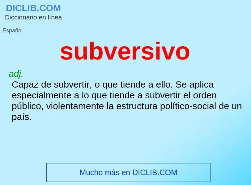 What is subversivo - meaning and definition