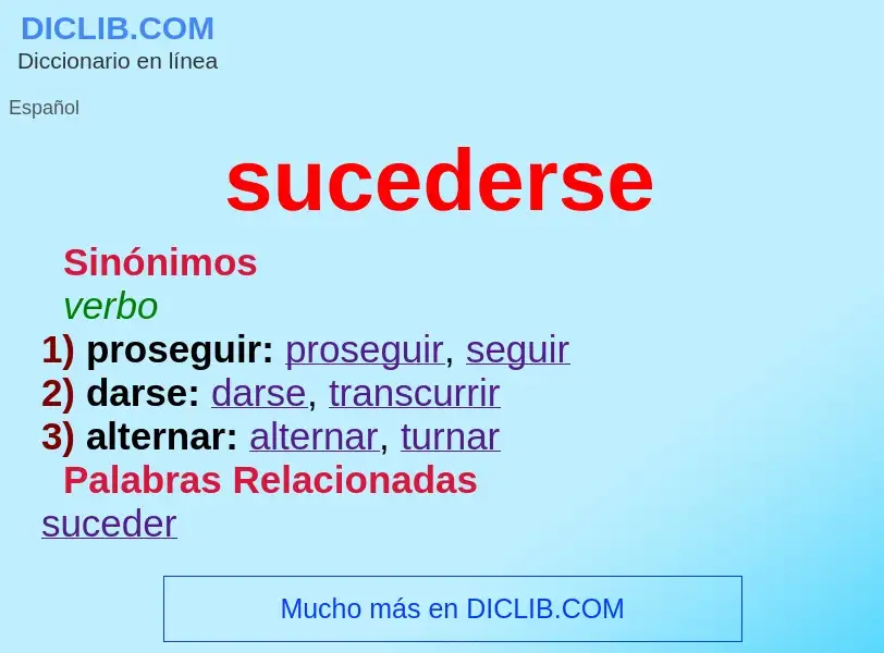 ¿Qué es sucederse? - significado y definición