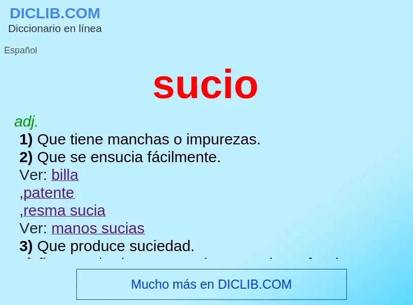 What is sucio - meaning and definition