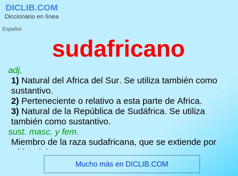 ¿Qué es sudafricano? - significado y definición