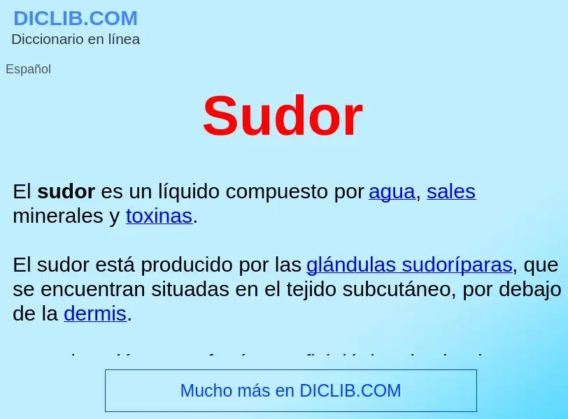 ¿Qué es Sudor ? - significado y definición