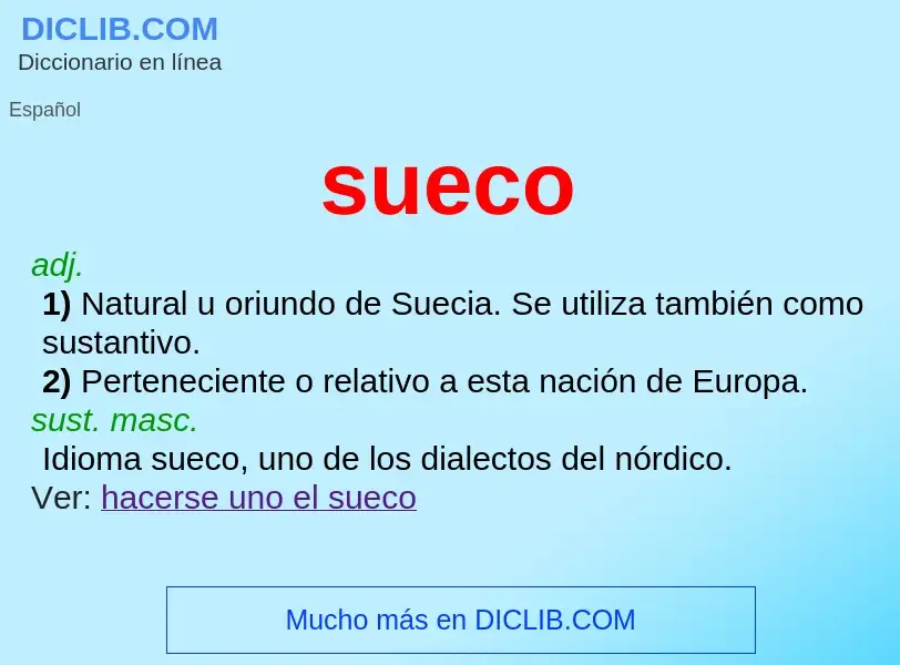 Qu'est-ce que sueco - définition