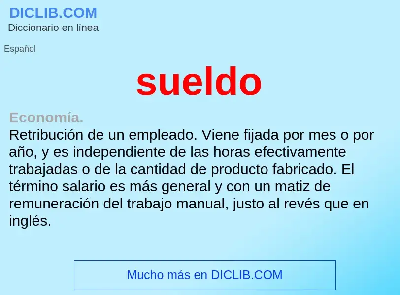 What is sueldo - definition