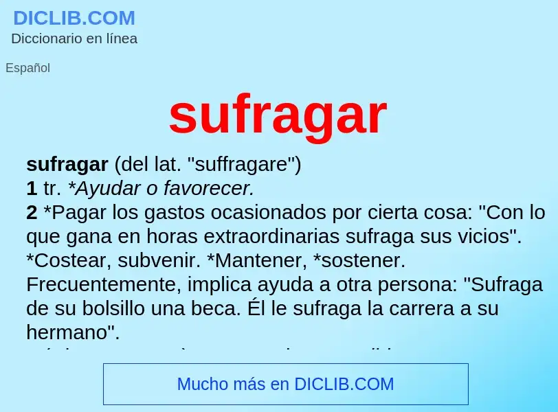 What is sufragar - meaning and definition