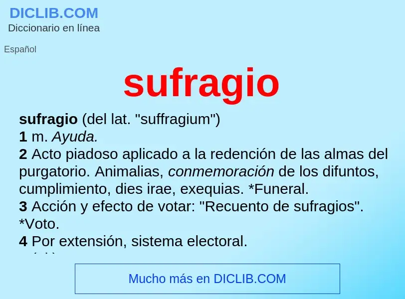 What is sufragio - meaning and definition