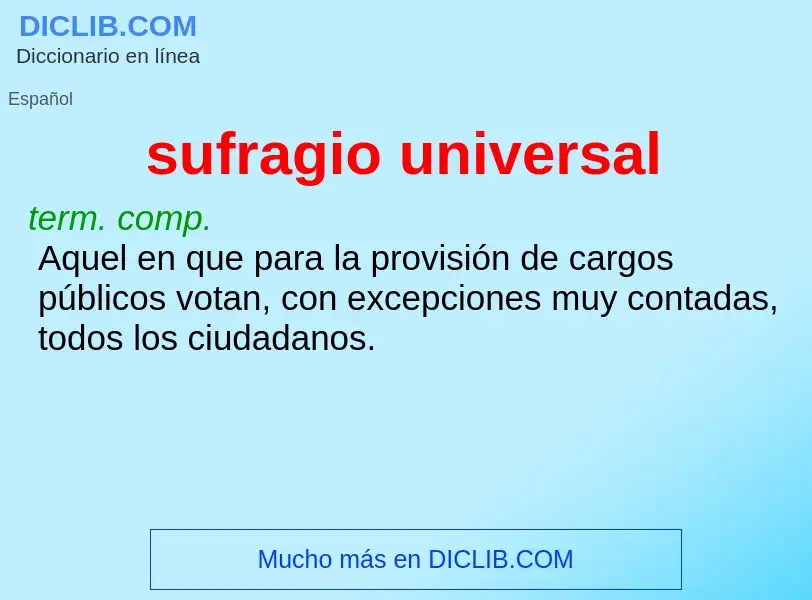 What is sufragio universal - definition