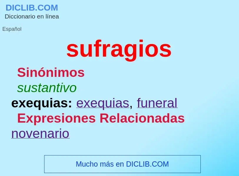 O que é sufragios - definição, significado, conceito