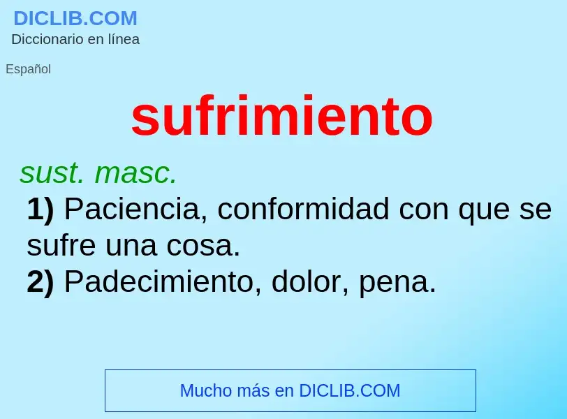 Was ist sufrimiento - Definition