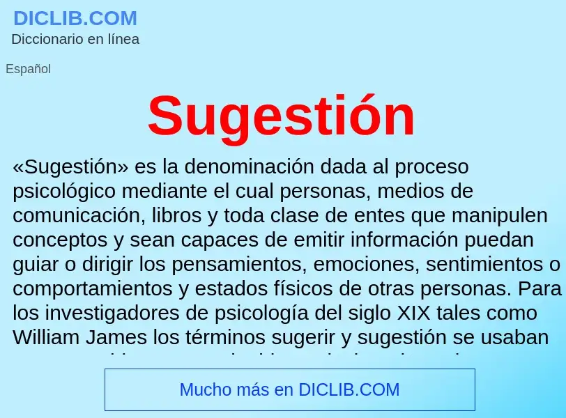 ¿Qué es Sugestión? - significado y definición