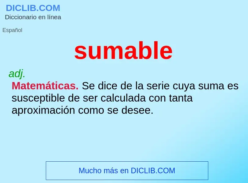 Что такое sumable - определение