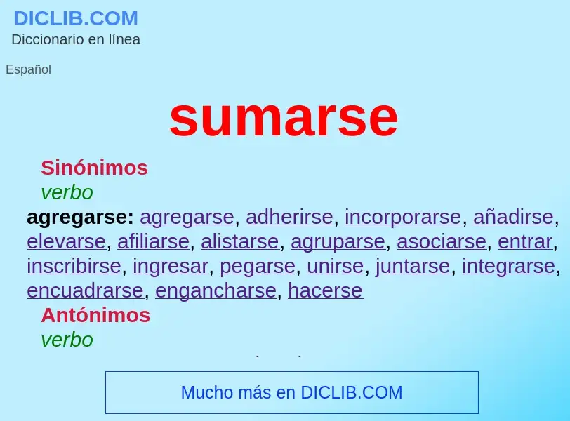 O que é sumarse - definição, significado, conceito