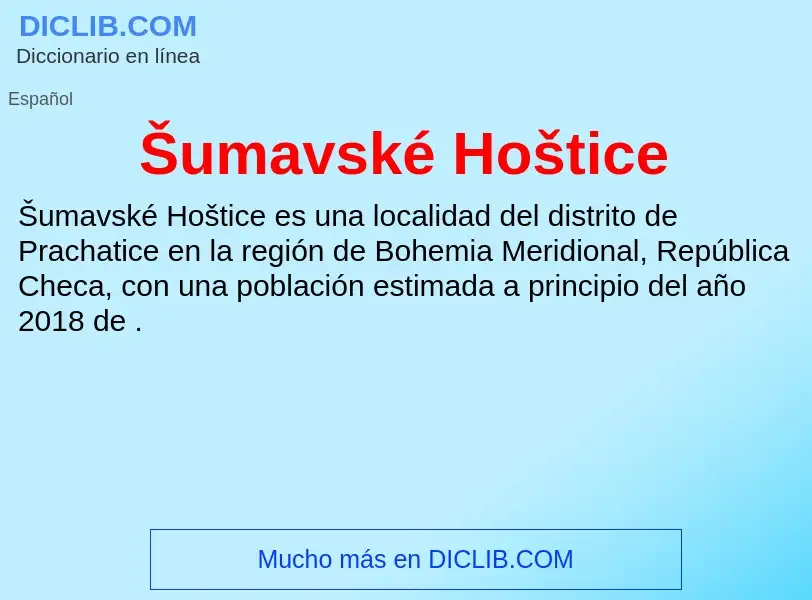 Что такое Šumavské Hoštice - определение