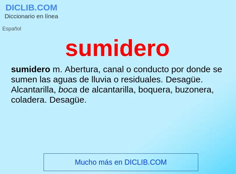 ¿Qué es sumidero? - significado y definición