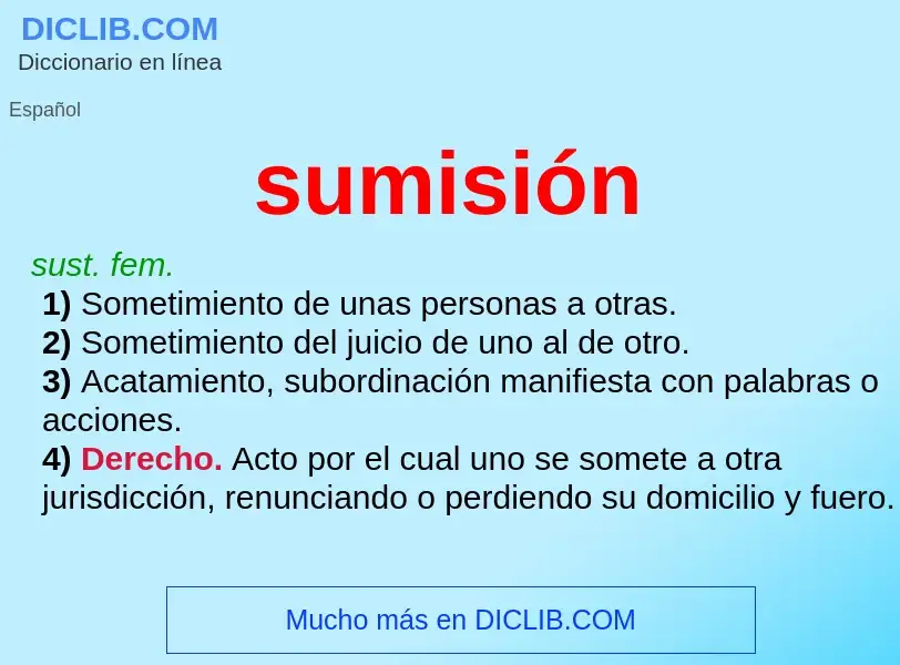 Was ist sumisión - Definition