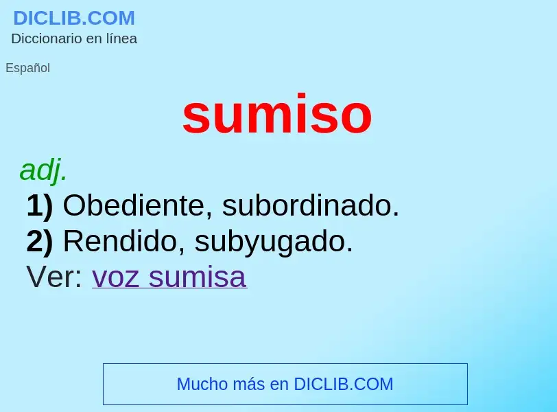 ¿Qué es sumiso? - significado y definición