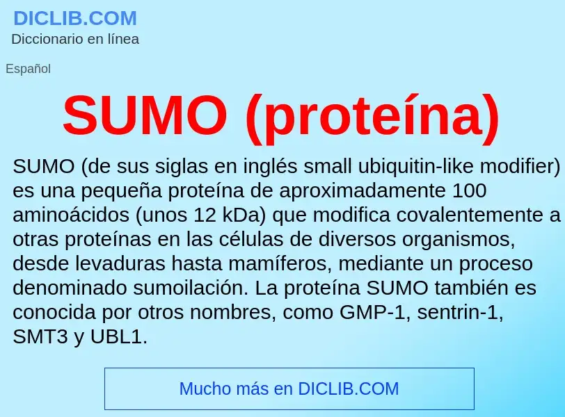 Что такое SUMO (proteína) - определение