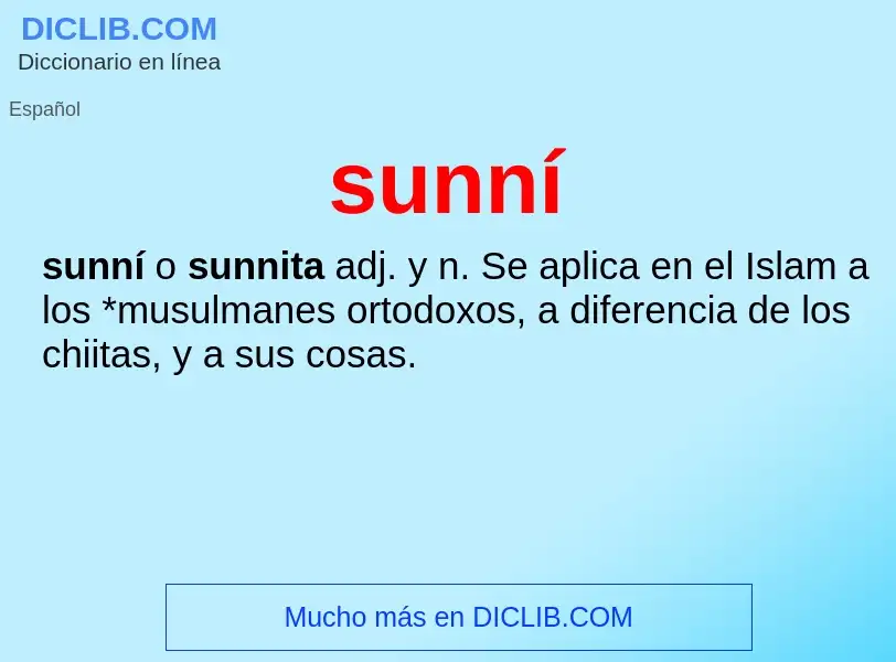 ¿Qué es sunní? - significado y definición