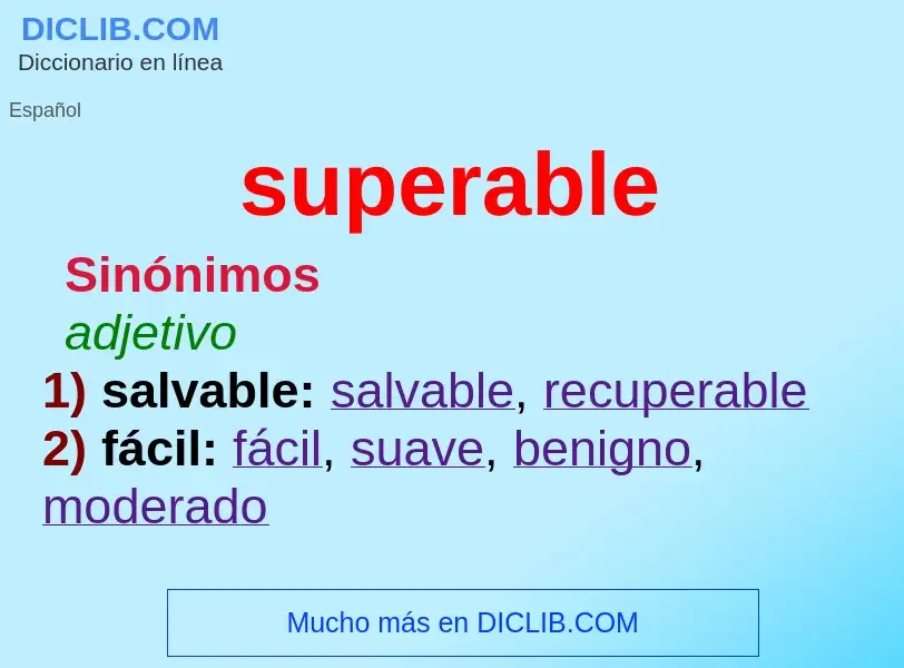 ¿Qué es superable? - significado y definición