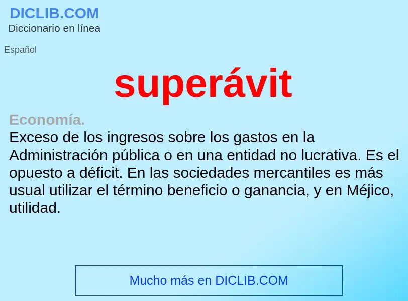 Wat is superávit - definition