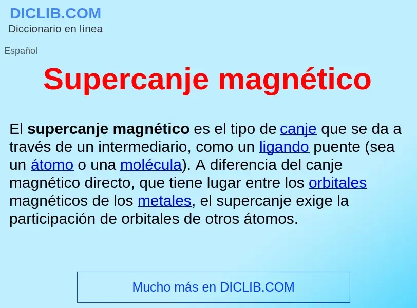 ¿Qué es Supercanje magnético ? - significado y definición