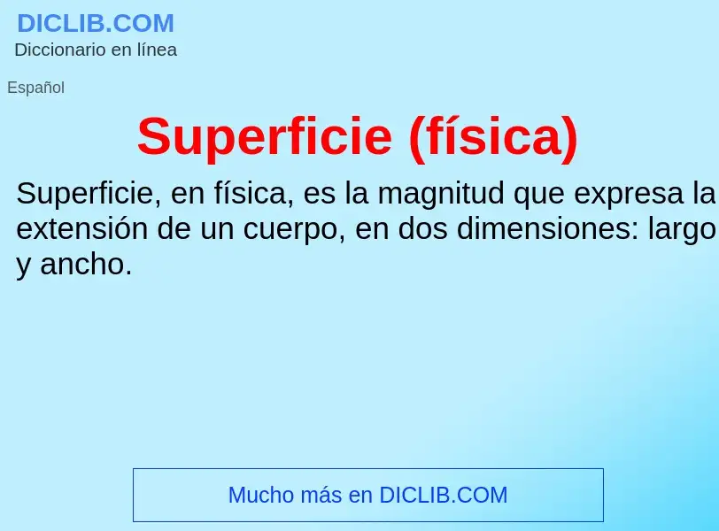 ¿Qué es Superficie (física)? - significado y definición